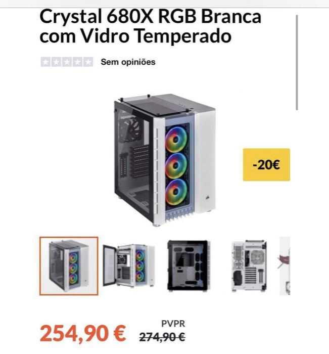 Torre gaming corsair branca