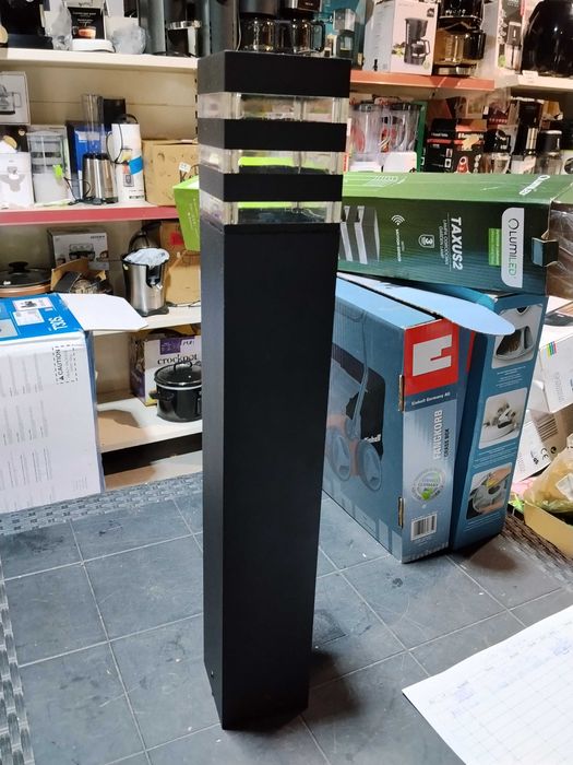 Słupek oświetleniowy prostokąt Lumiled E27 60 cm czarny, NOWY