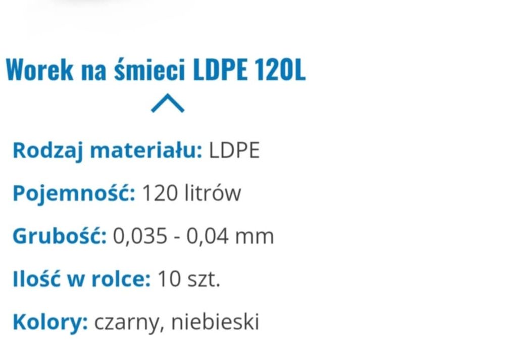Super mocne worki na smieci 120l LDPE 40 ROLEK Fv