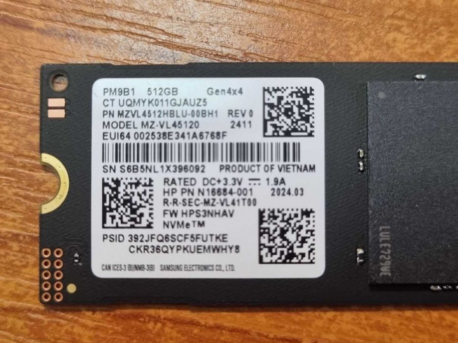 SSD Samsung PM9B1 512GB m.2 PCI 4.0x4 M2 2280 NVMe