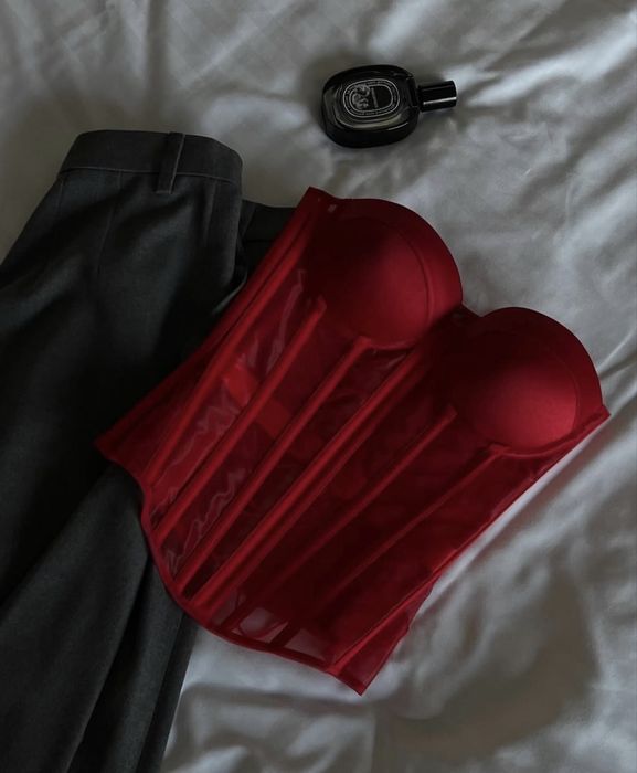 Корсет саятковий червоний