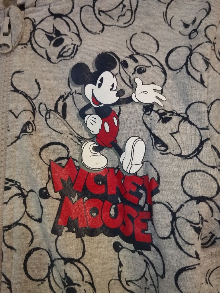 Fajna szara rozsuwana bluza z Myszką Mickey Mouse 116-122