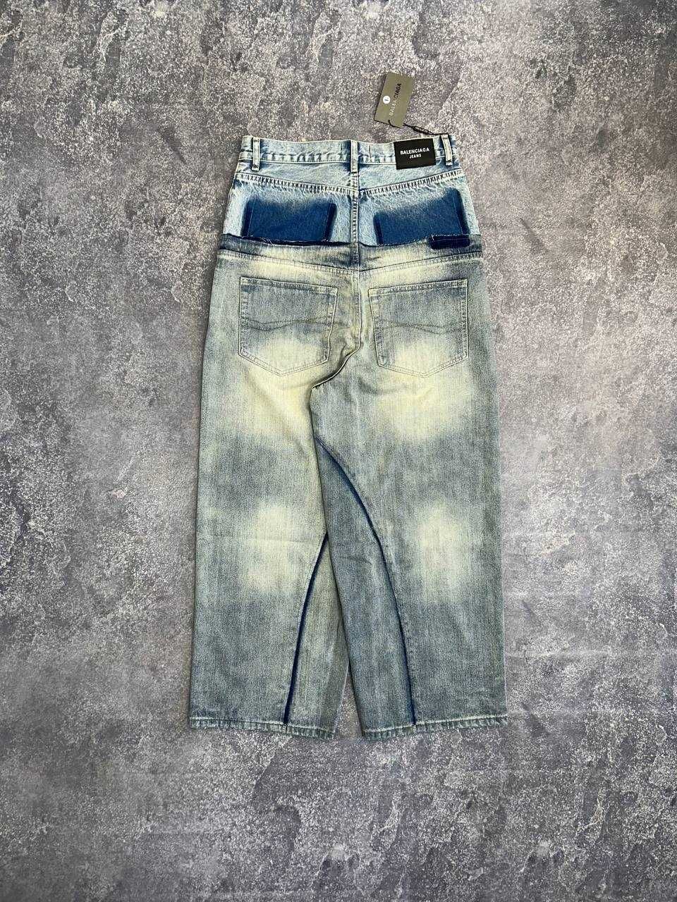 Джинси Balenciaga Cargo faded baggy opium archive синие джинсы сині