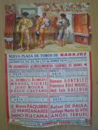 Cartaz grande tourada Badajoz 1979 touros Espanha