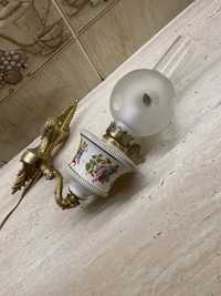 Stara porcelanowa lampa kinkiet