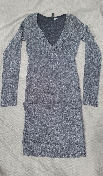 Srebrna błyszcząca sukienka mini • Sylwester • Impreza