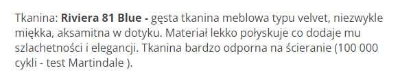 Fotel uszak elegancki niebieski skandynawski casey
