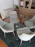 Mesa de vidro/metal