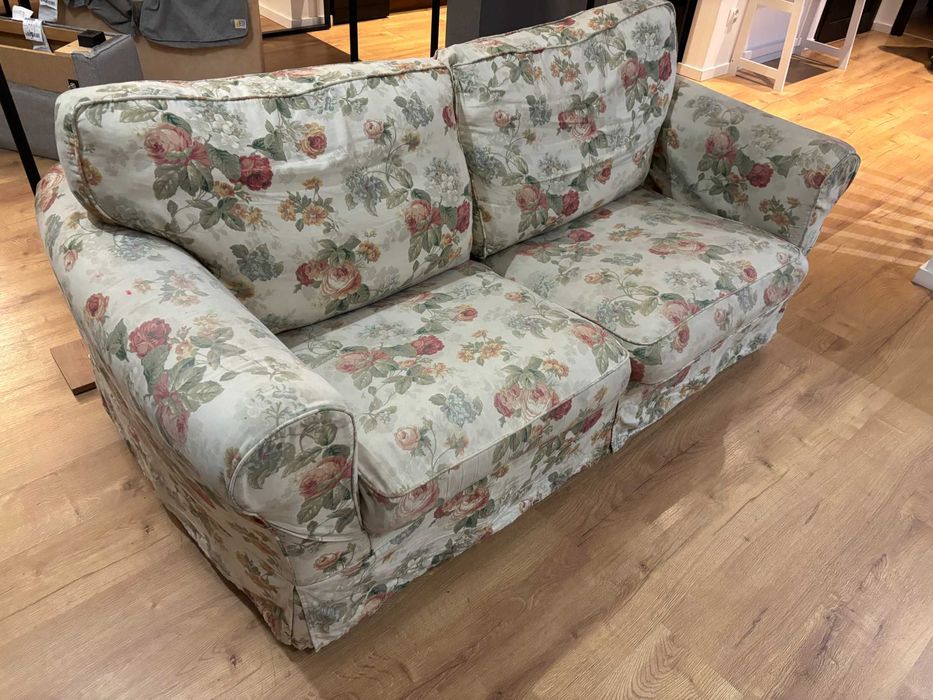 Sofa rozkładana styl IKEA EKTORP poduchy pierze materac nowy mechanizm