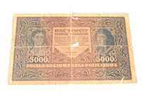 Stary banknot 5000 marek Polskich 1920 III serja AA antyk unikat
