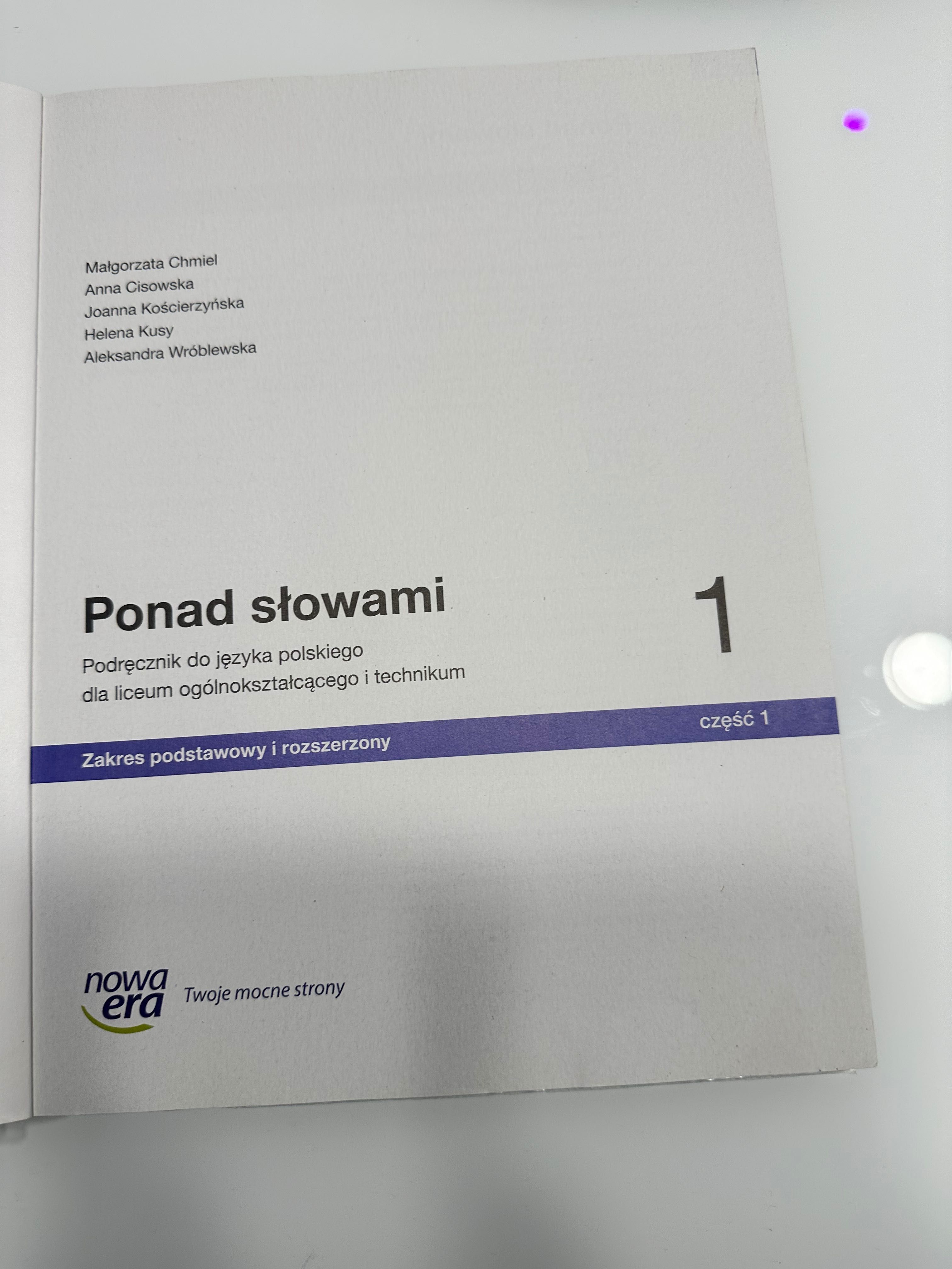 Ponad słowami klasa 1 część 1 język Polski liceum technikum
