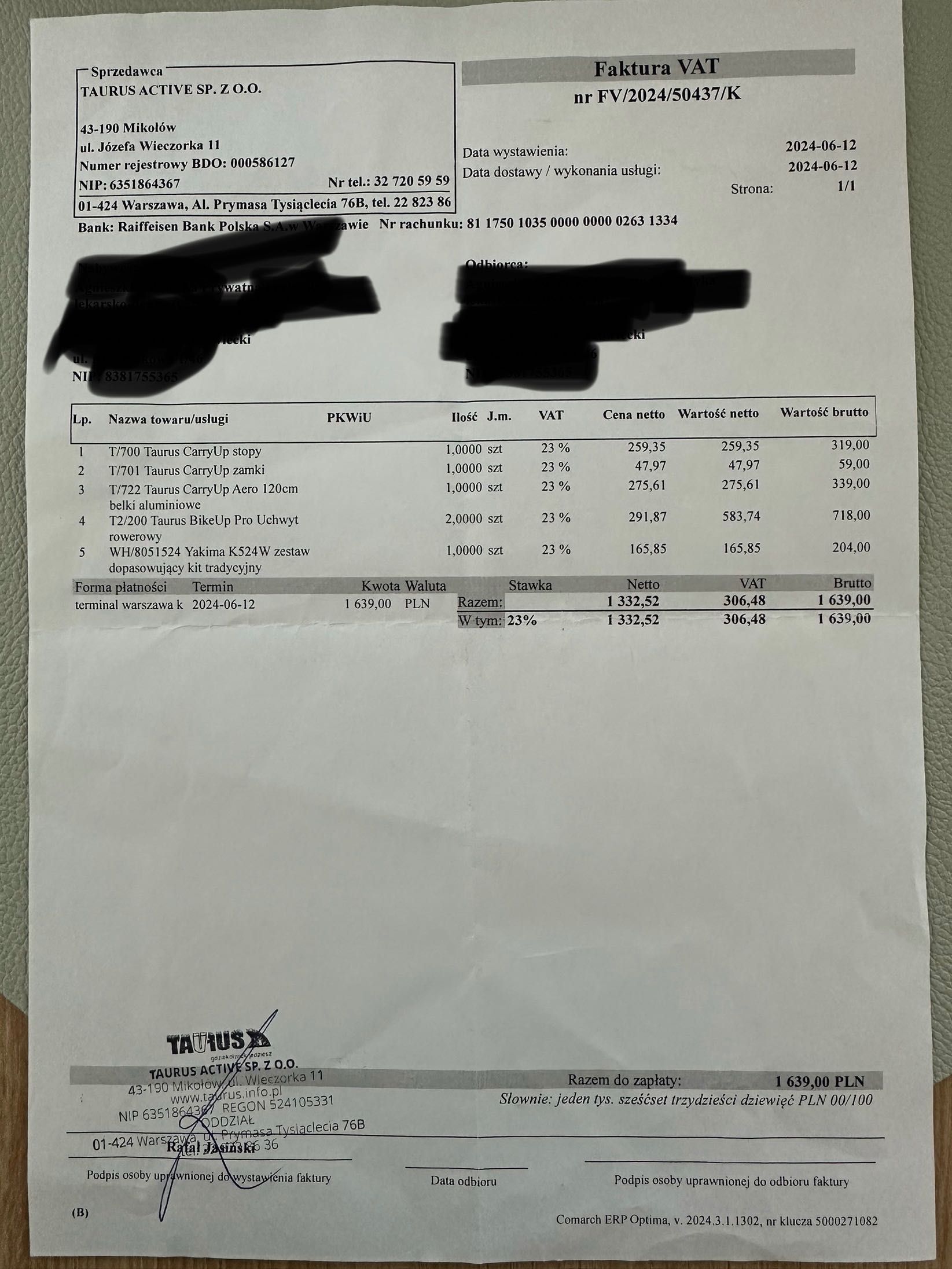 Bagażnik rowerowy na dach