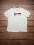 TJ Tommy Hilfiger Jeans biała koszulka z krótkim rękawem z nadrukiem