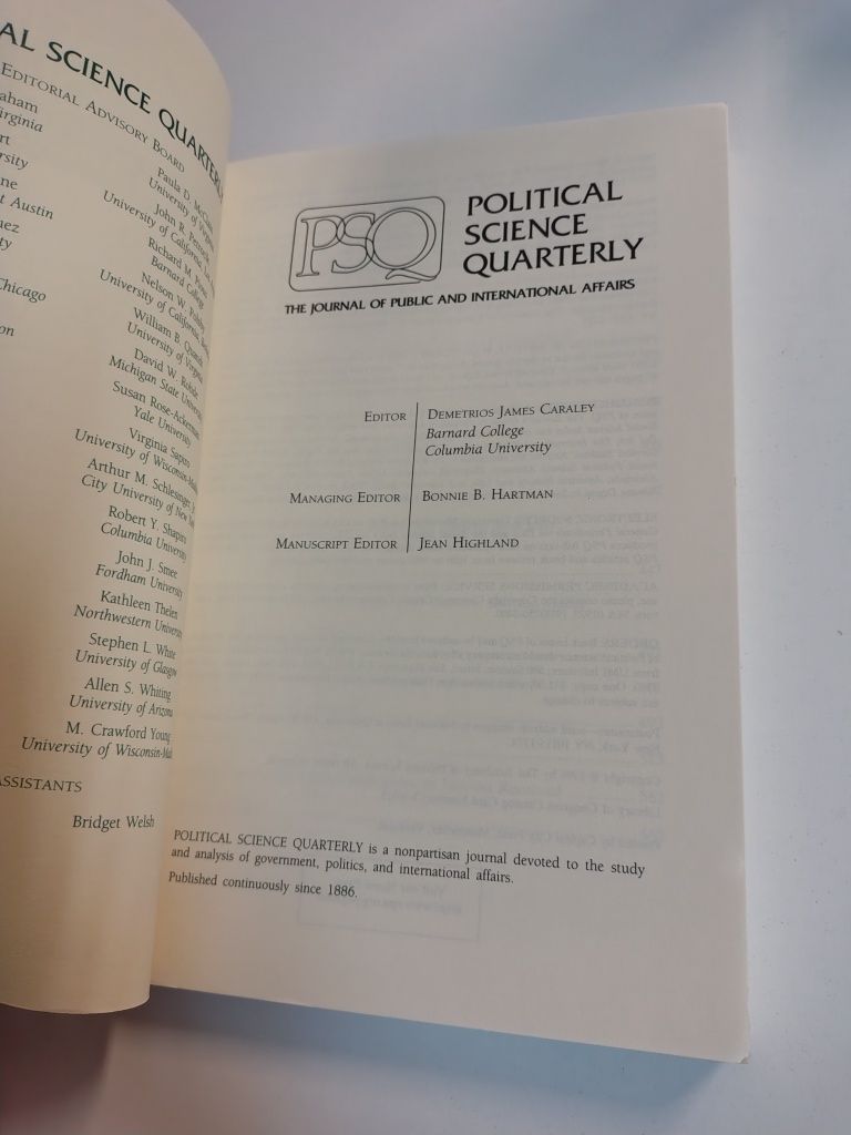 Political Science Quarterly Fall 1998

Theo Journal PF Public and Inte