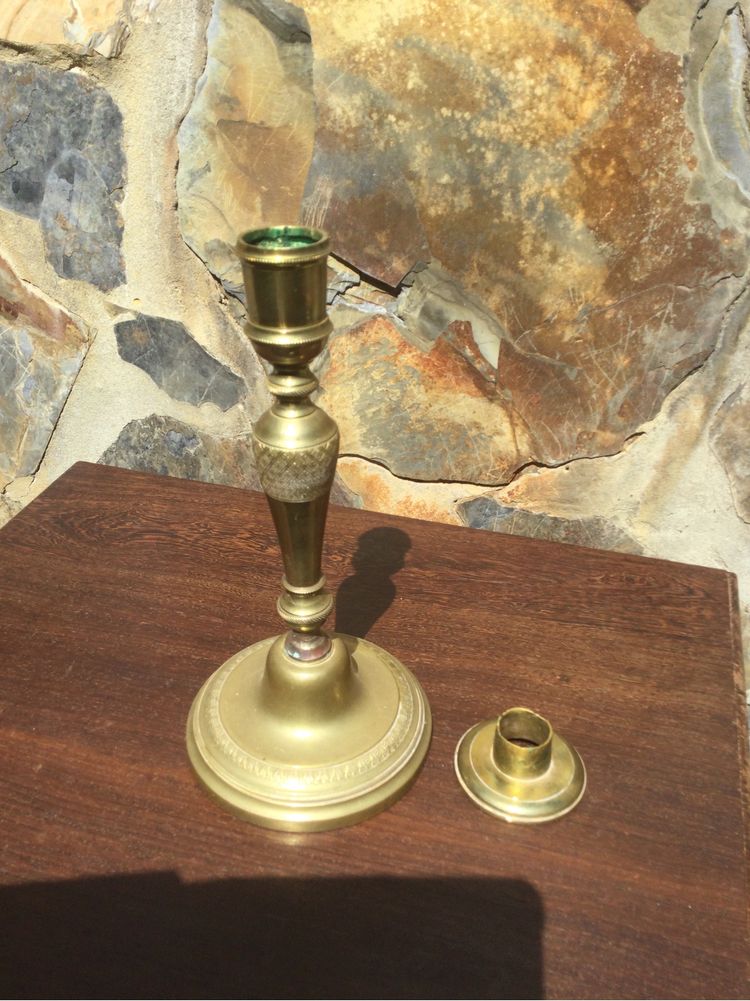 Castiçal Bronze Judaico Séc XX (início) 26 cm