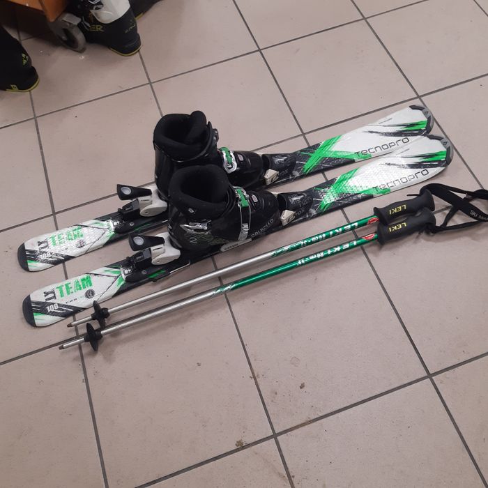 narty Tecno 100cm+buty 20.5cm+kije 80