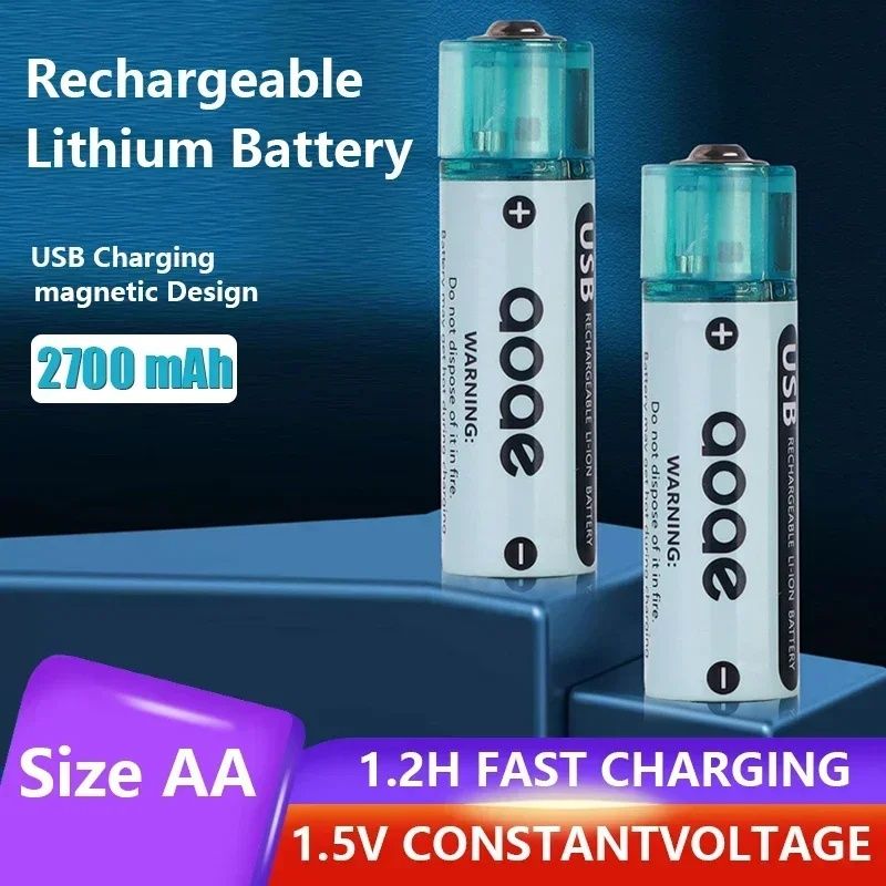 Акумулятор AA/LR6 Li-ion пальчик 1.5v 2700mWh USB