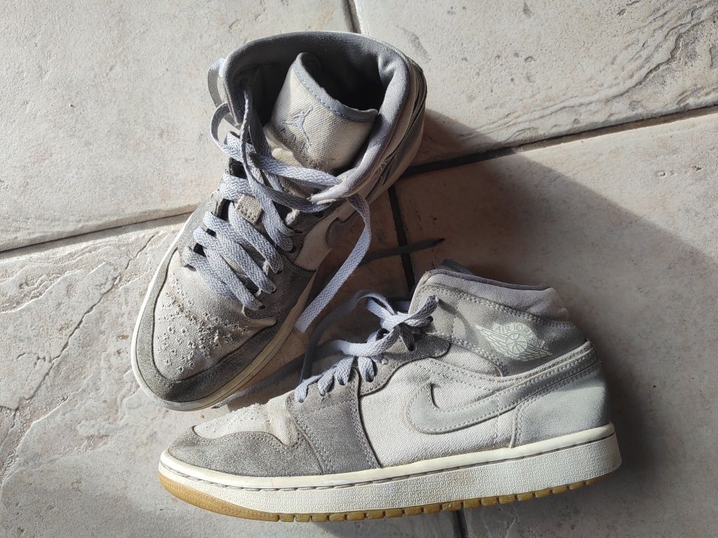 Jordan 1 Mid Coconut Milk Particle Grey  39