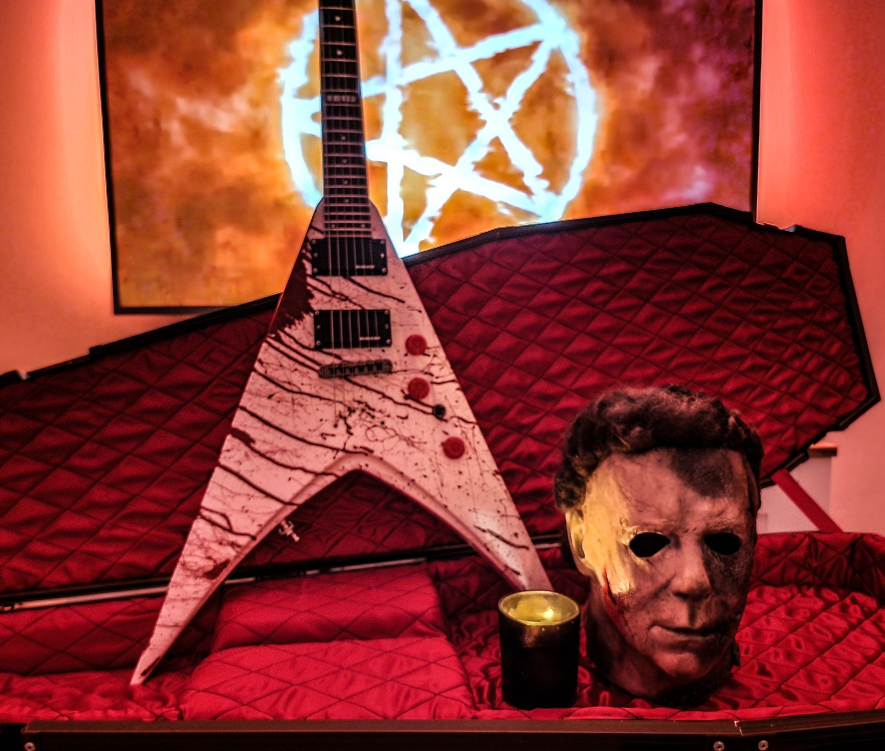 ESP LTD V-200 Custom Baphomet Blood Explorer EMG gitara elektyczna