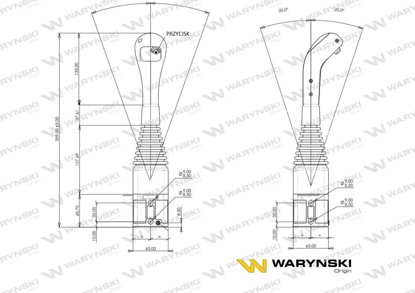 Joystick Dźwignia Na Kulki Z Jednym Przyciskiem Do Tura WARYŃSKI