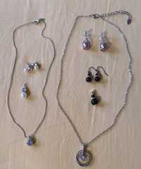 Komplet biżuterii w kolorze srebrnym
