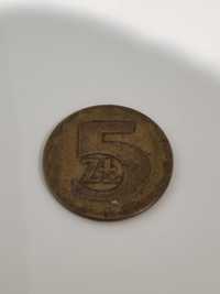 Moneta 5zl z 1977 roku bez znaku mennicy