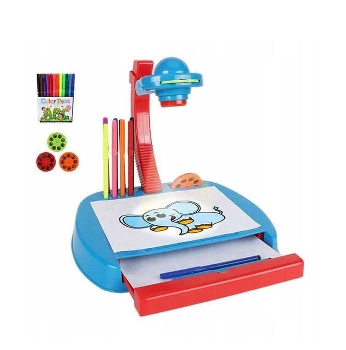 #888 Niebieski projektor do rysowania szuflada mazaki 4 in 1