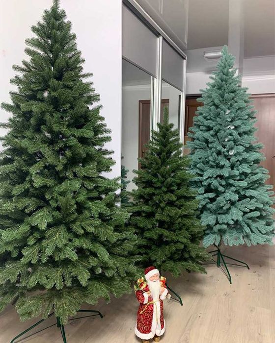 Лита штучна пишна ялинка Ковалівська зелена блакитна Ель литая Елка