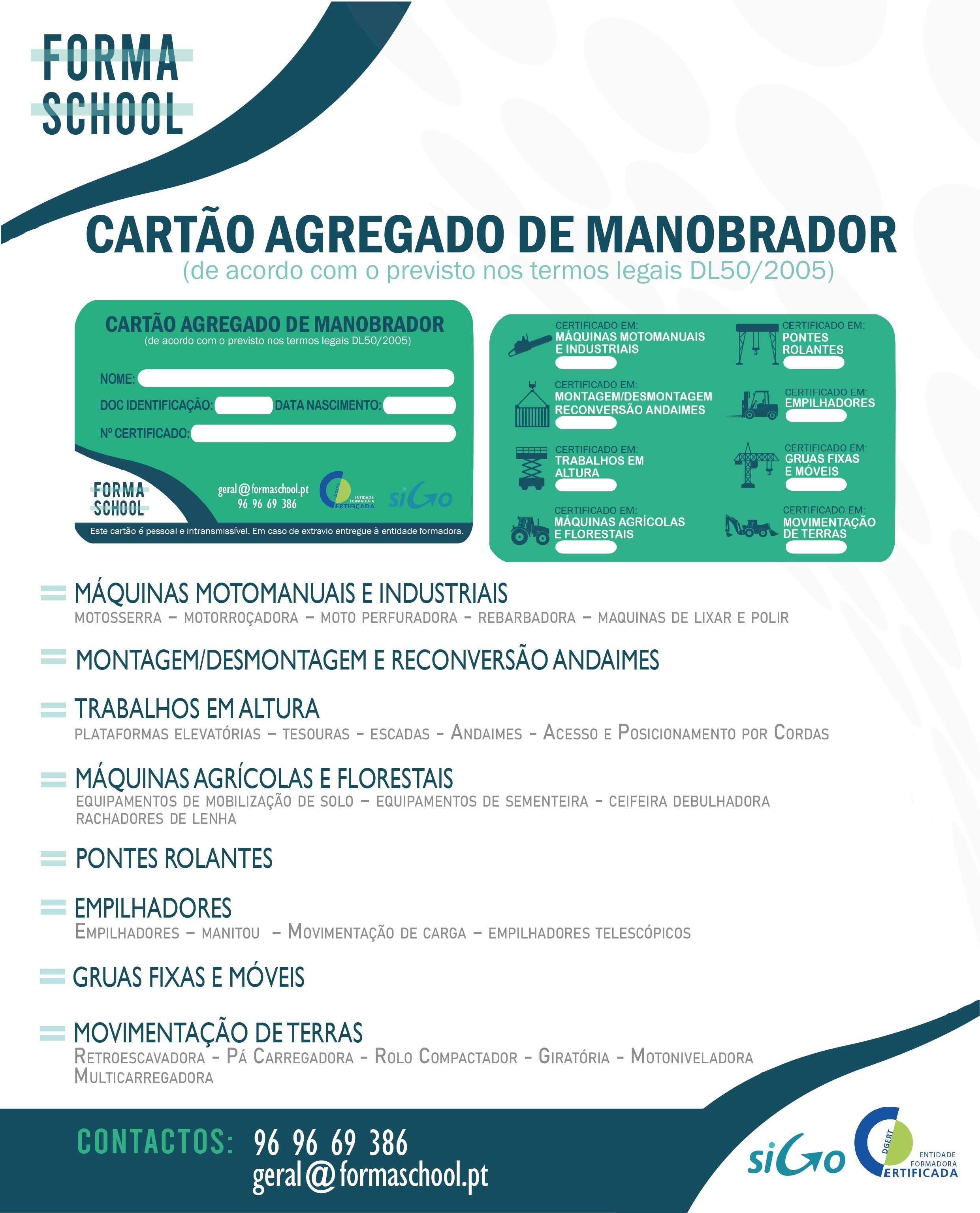 Cartão Manobrador Movimentação Terras