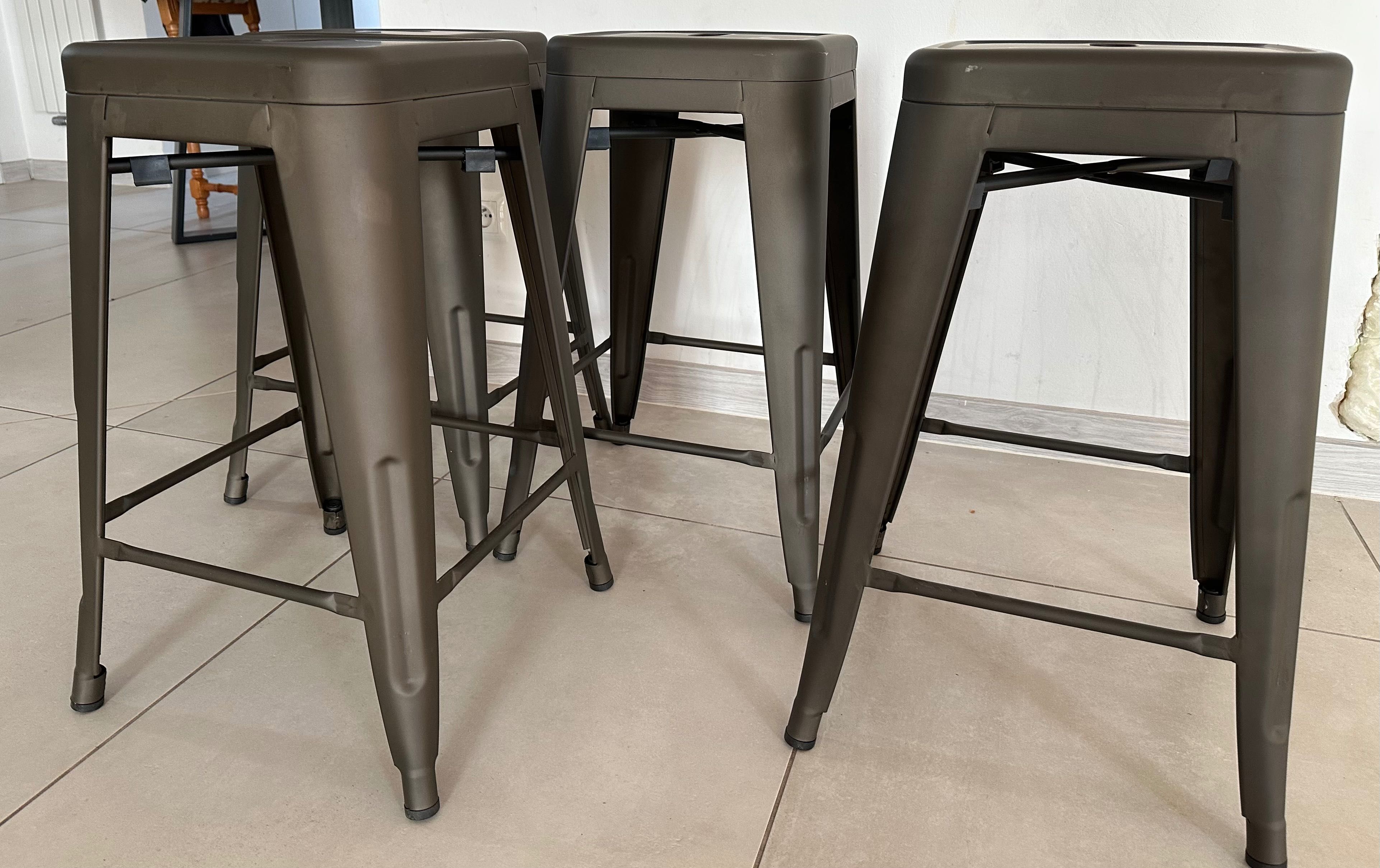 Stołek barowy metalowy nowoczesny loft  4 sztuki