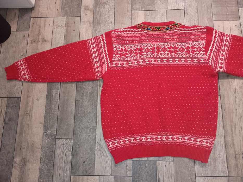 Sweter norweski 100% wełna męski rozmiar M / L