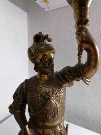Candeeiro Latão "soldado romano" Mid-century brass soldier table lamp