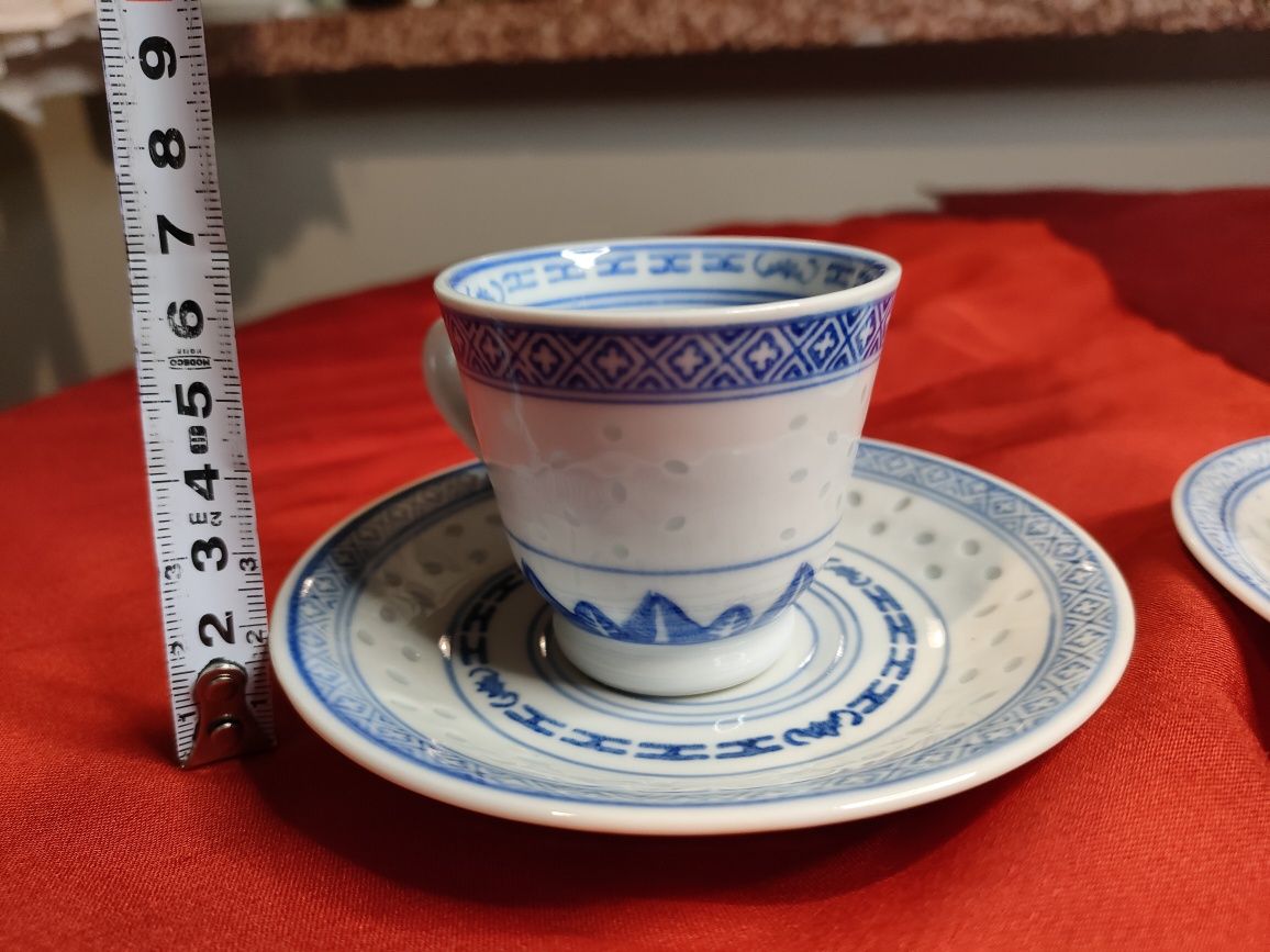 Filiżanki chińska porcelana ryżowa vintage