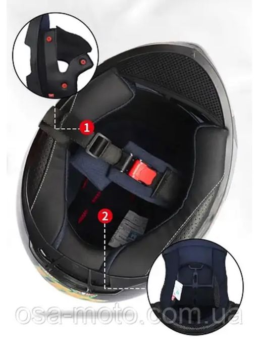 Мотошолом Zip Green мото шлем чорний для мото техніки шлем інтеграл