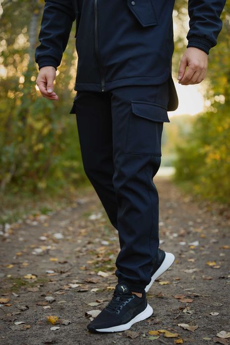 Костюм чоловічий софтшел утеплений флісом темно-синий