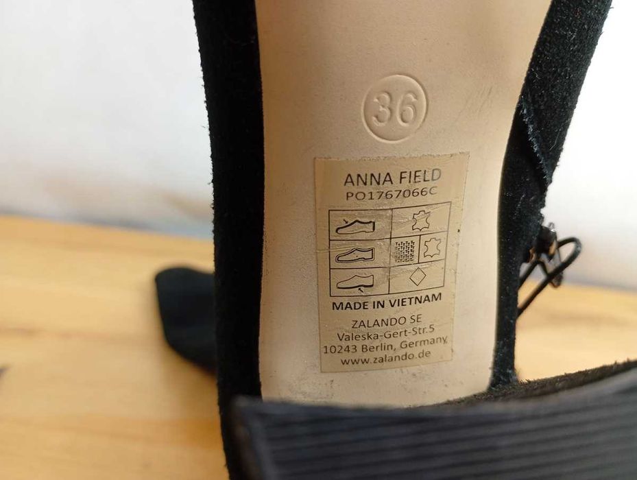 Anna Field, kozaki na obcasie, skóra naturalna, rozmiar 36