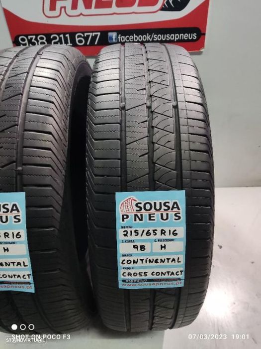 2 pneus semi novos 215-65r16 continental - oferta dos portes 90 EUROS