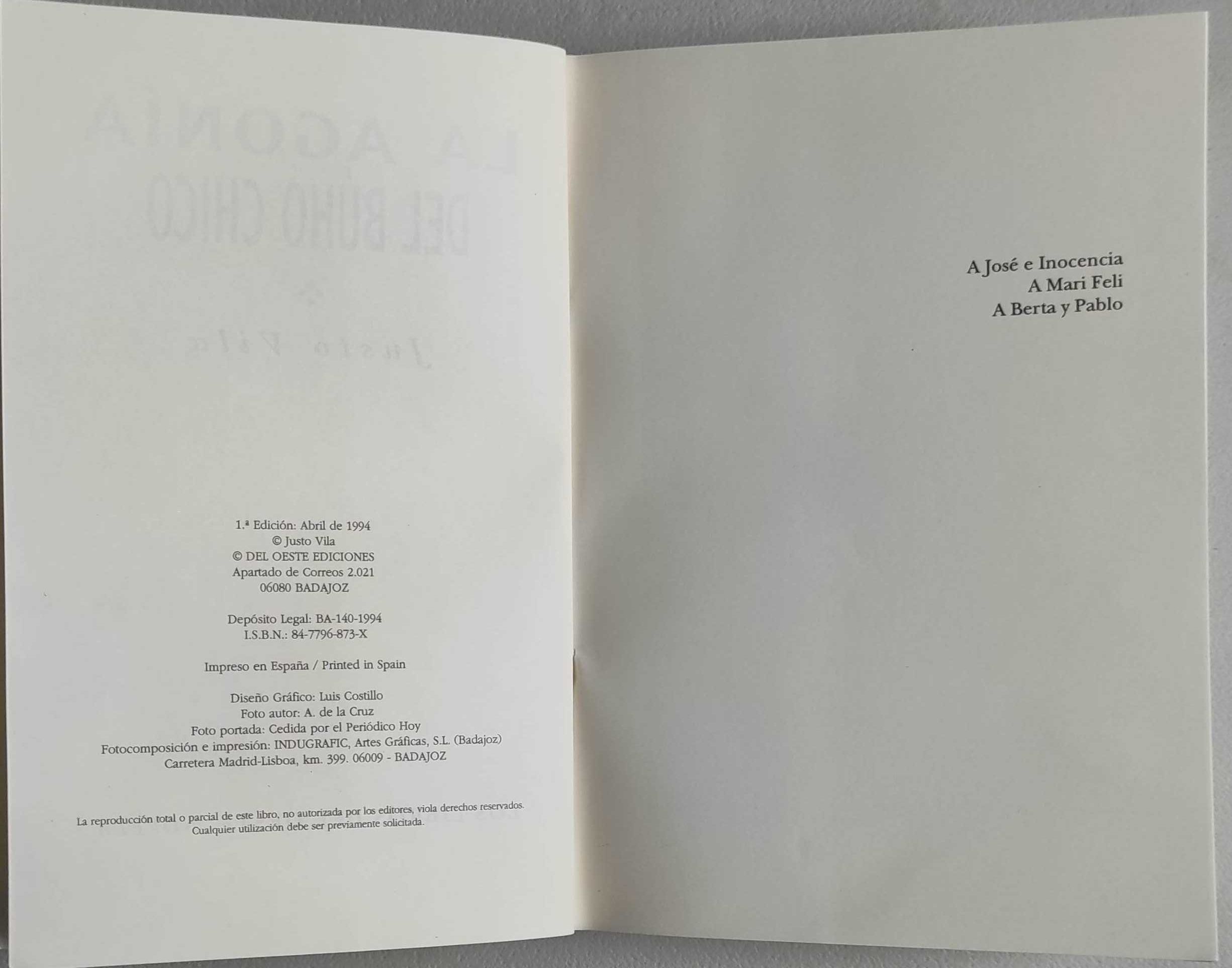 Livro Ref Par 2- La Agonia del Búho Chico - Justo Vida
