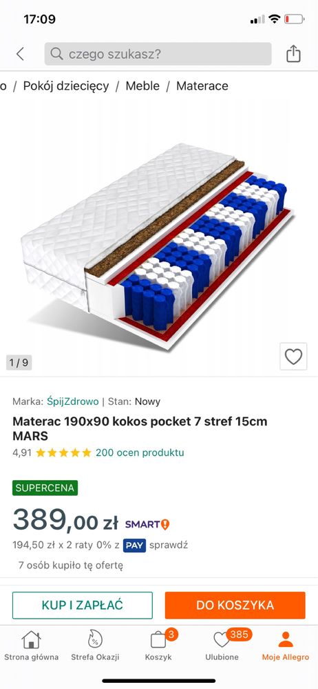 Łóżko sosnowe domek