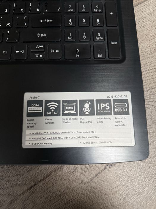 Ноутбук Acer Aspire A715-72G-51DP