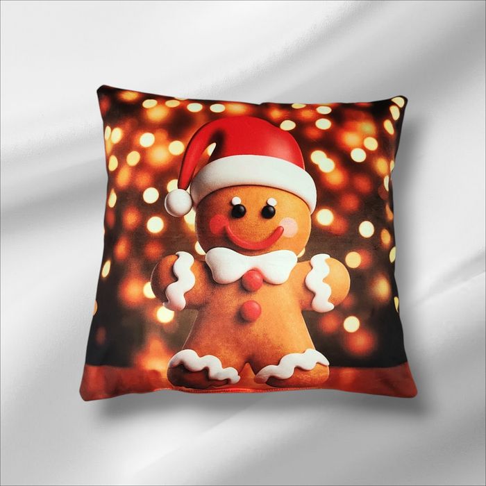 Poduszka dekoracyjna welurowa świąteczny wzór 40 x 40 cm nowa