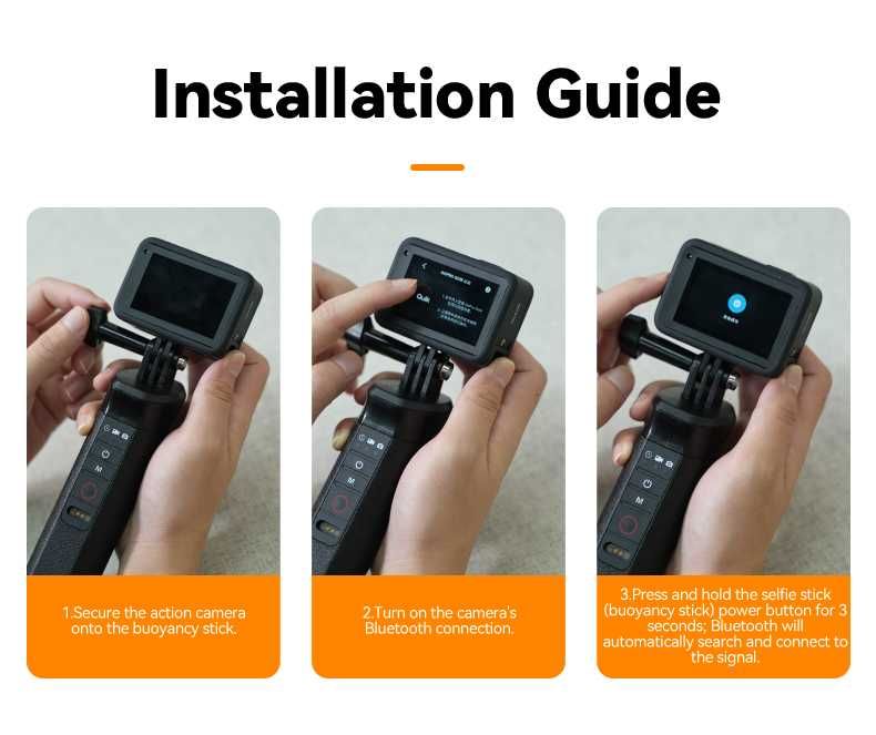 TELESIN drążek kijek wypornościowy Selfie Stick wodoodporny pilot