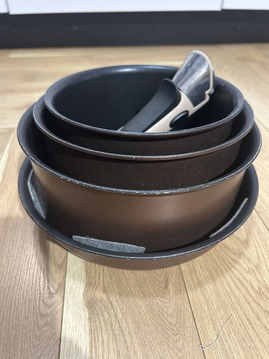 Tefal ingenio 3 rondle i patelnia + raczka