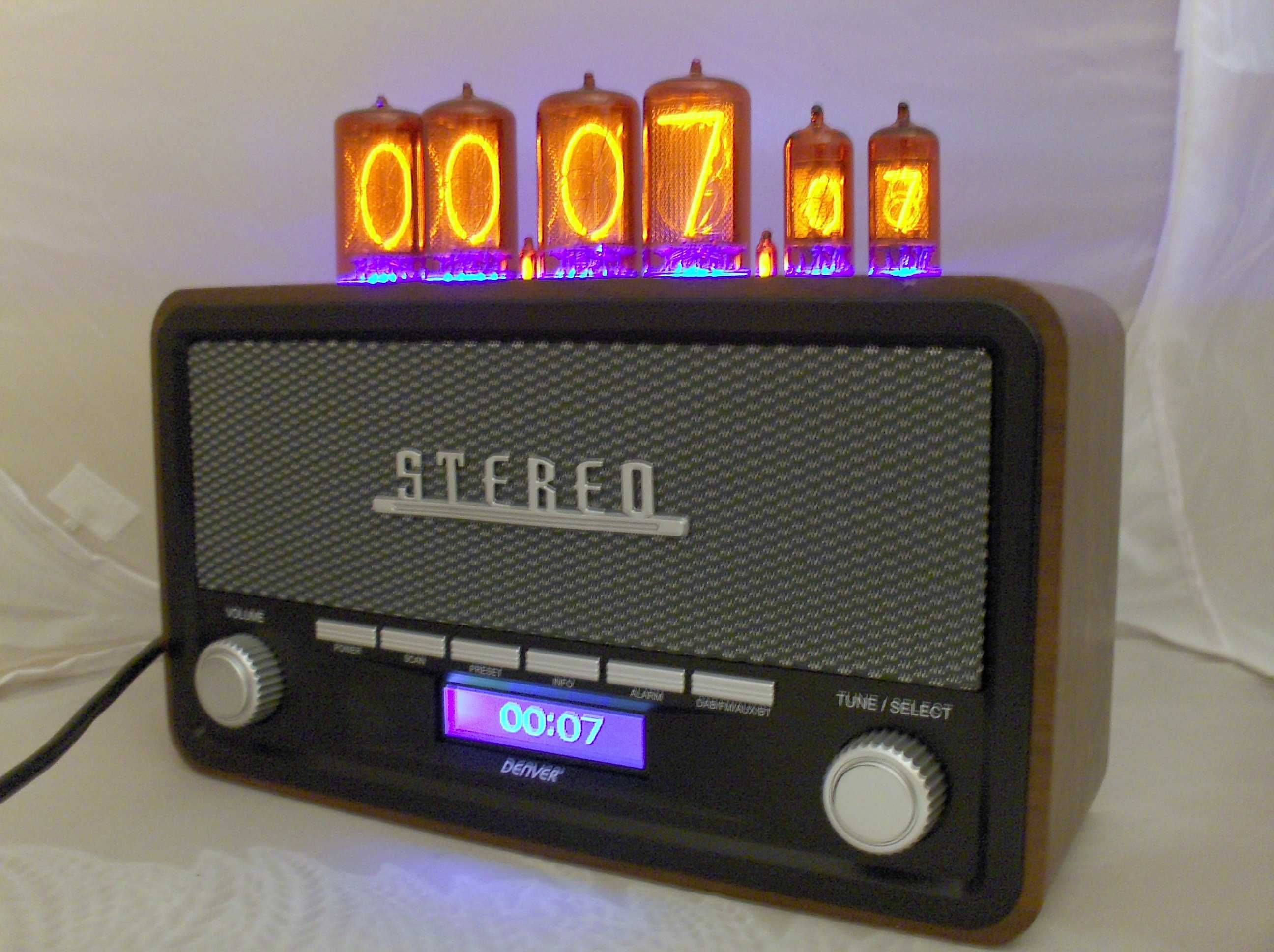 Zegar lampowy Nixie radio cyfrowe styl retro