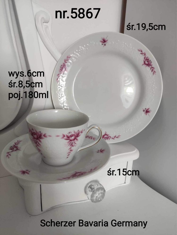 Filiżanka Trio porcelana Scherzer Bavaria Germany nr.5867