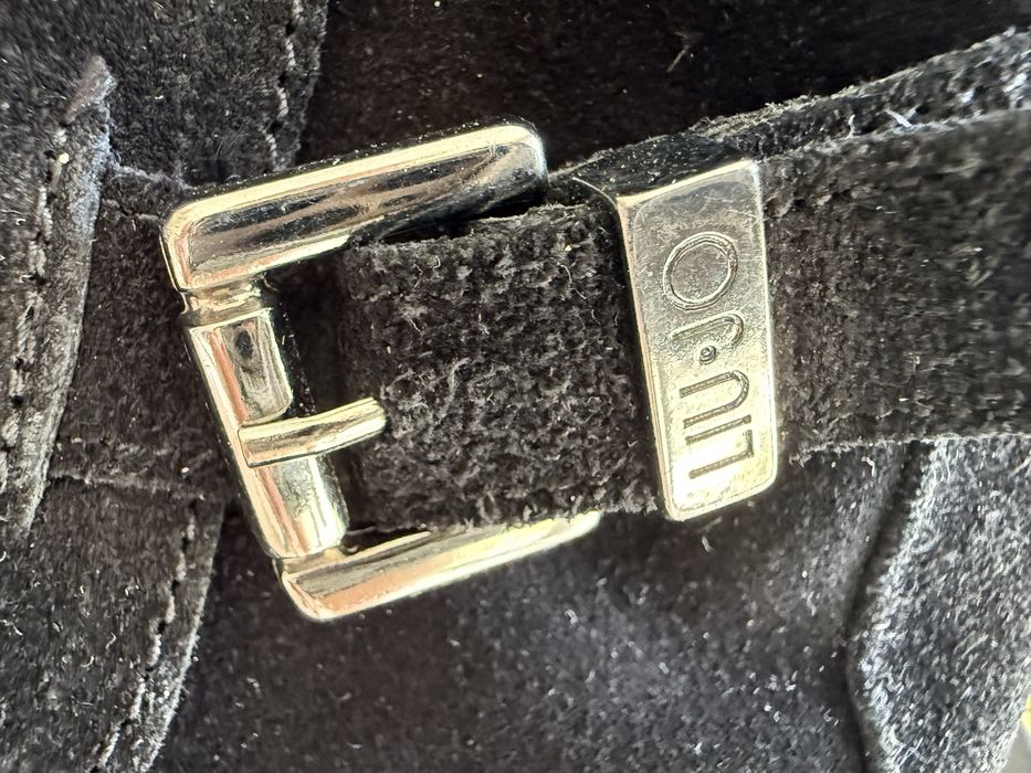 Liu Jo sliczne botki czarny zamsz i kamienie