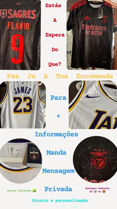 Camisolas de Futebol e Basquetebol