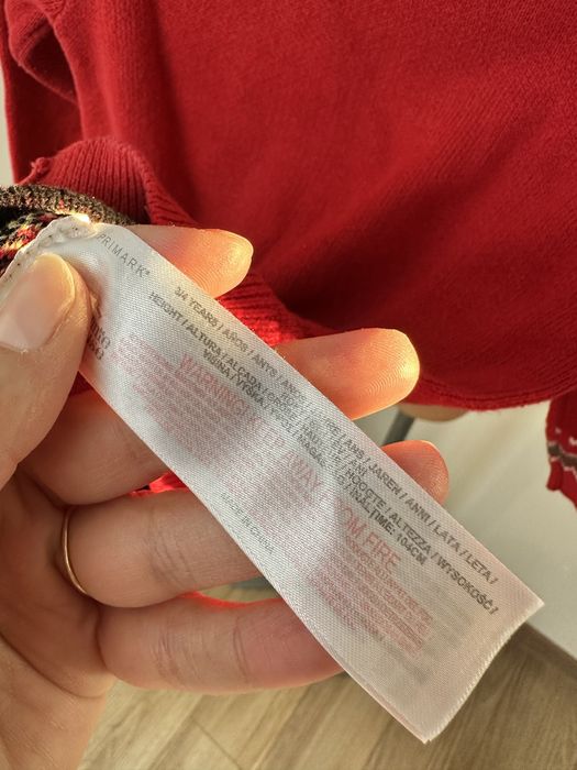 Sweterek swiąteczny sukienka rozmiar 104 cm Primark sesja święta