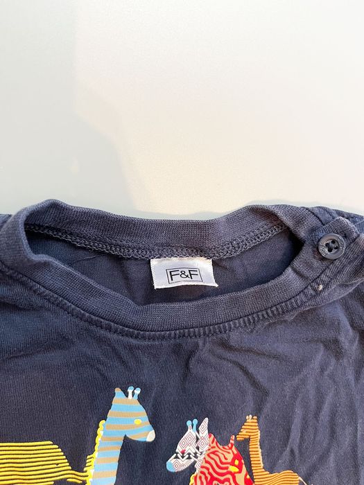 F&F Bluzka niemowlęca rozmiar ok 74 granatowa zwierzęta