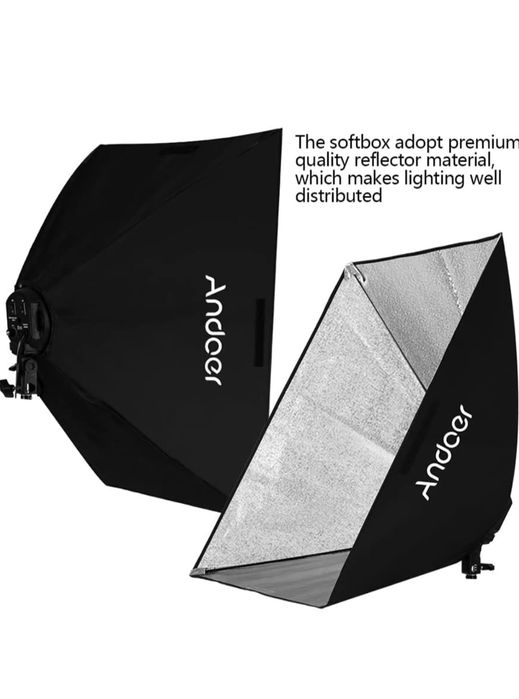 Kit de iluminação para fotografia com 2 projetores e Chroma key 3x4 m